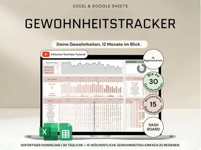 Gewohnheitstracker für Excel & Google Sheets
